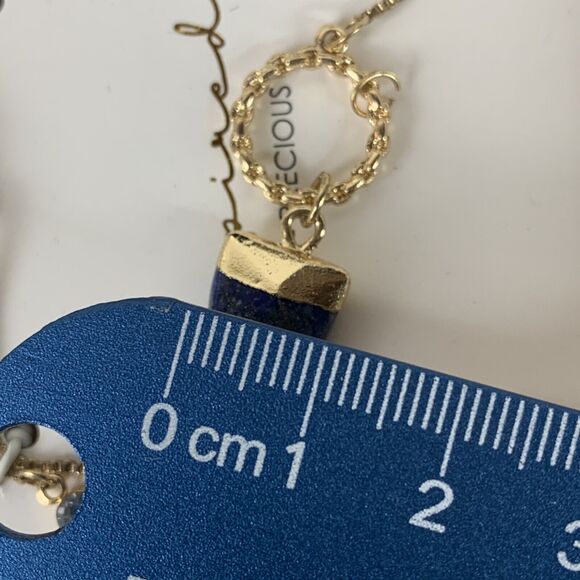 Ella Shea Gemstone Necklace Lapis Horn Pendant Be Inspired Semi Precious - Picture 4 of 5